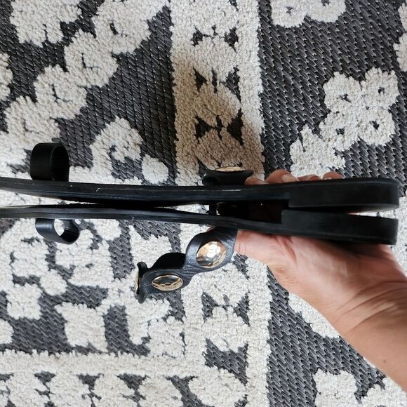 Banana Republic Black Sandals with Gold Embellishments - Picture 4 of 5